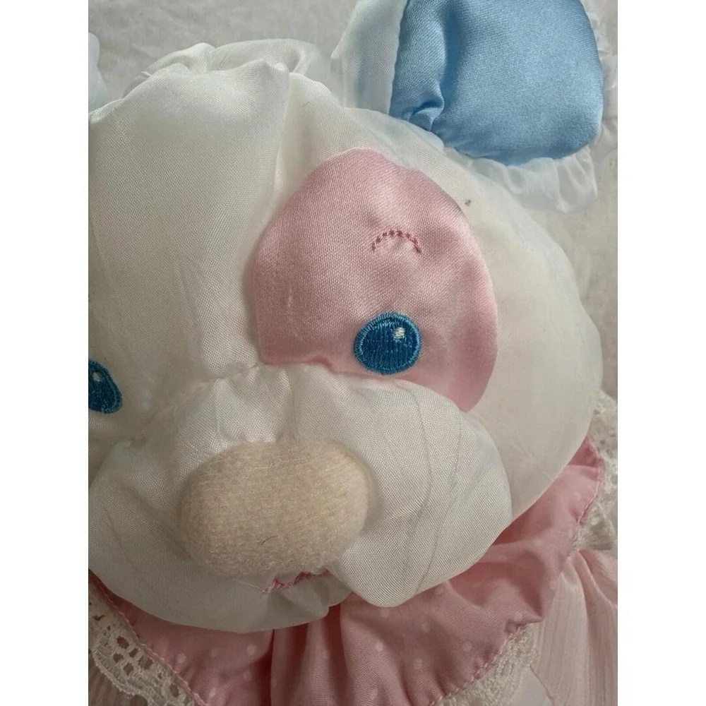 Fisher Price Puffalump Puppy Dog Girl Pink Blue Puffalump Vtg Toy Puffy Rattle